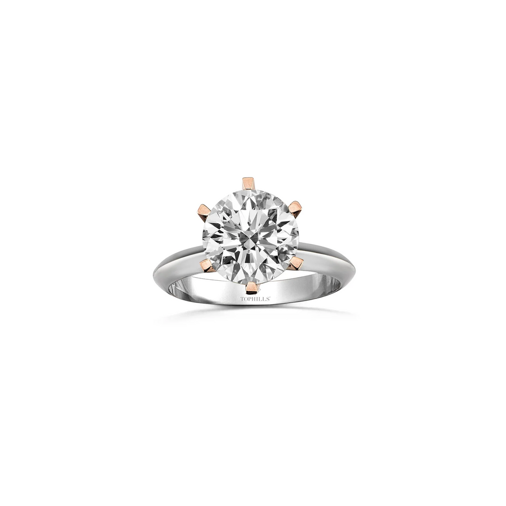 Bague solitaire diamant clou en or rose