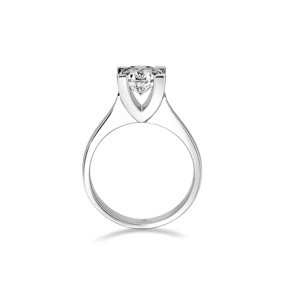 Diamond Tulip Solitaire Ring