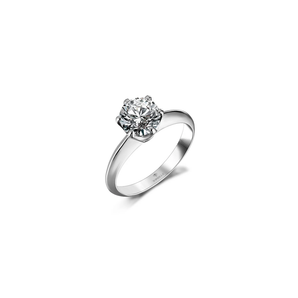 Bague Solitaire Diamant Griffe Six Clou