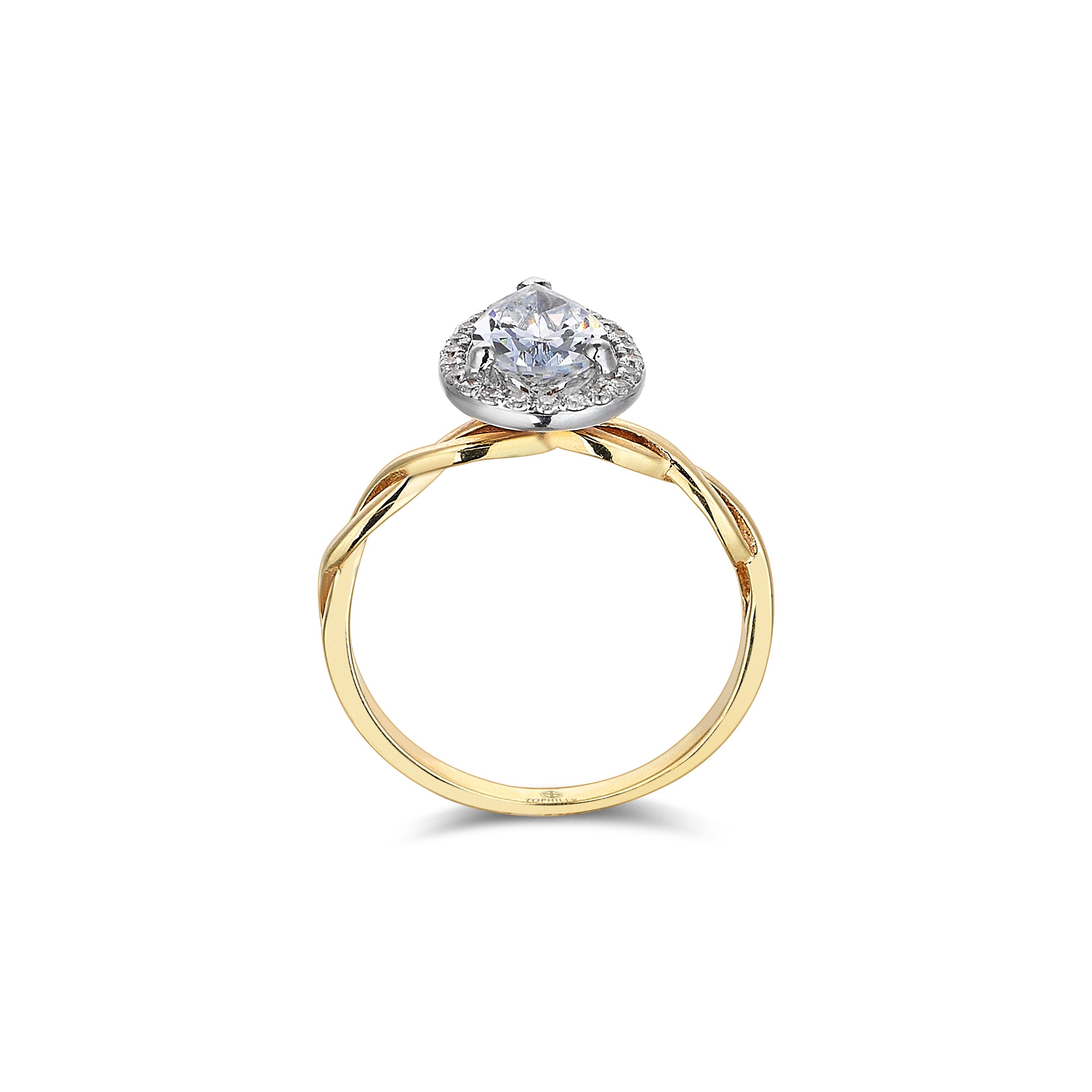 Ring Damla Diamond Halo Tektaş