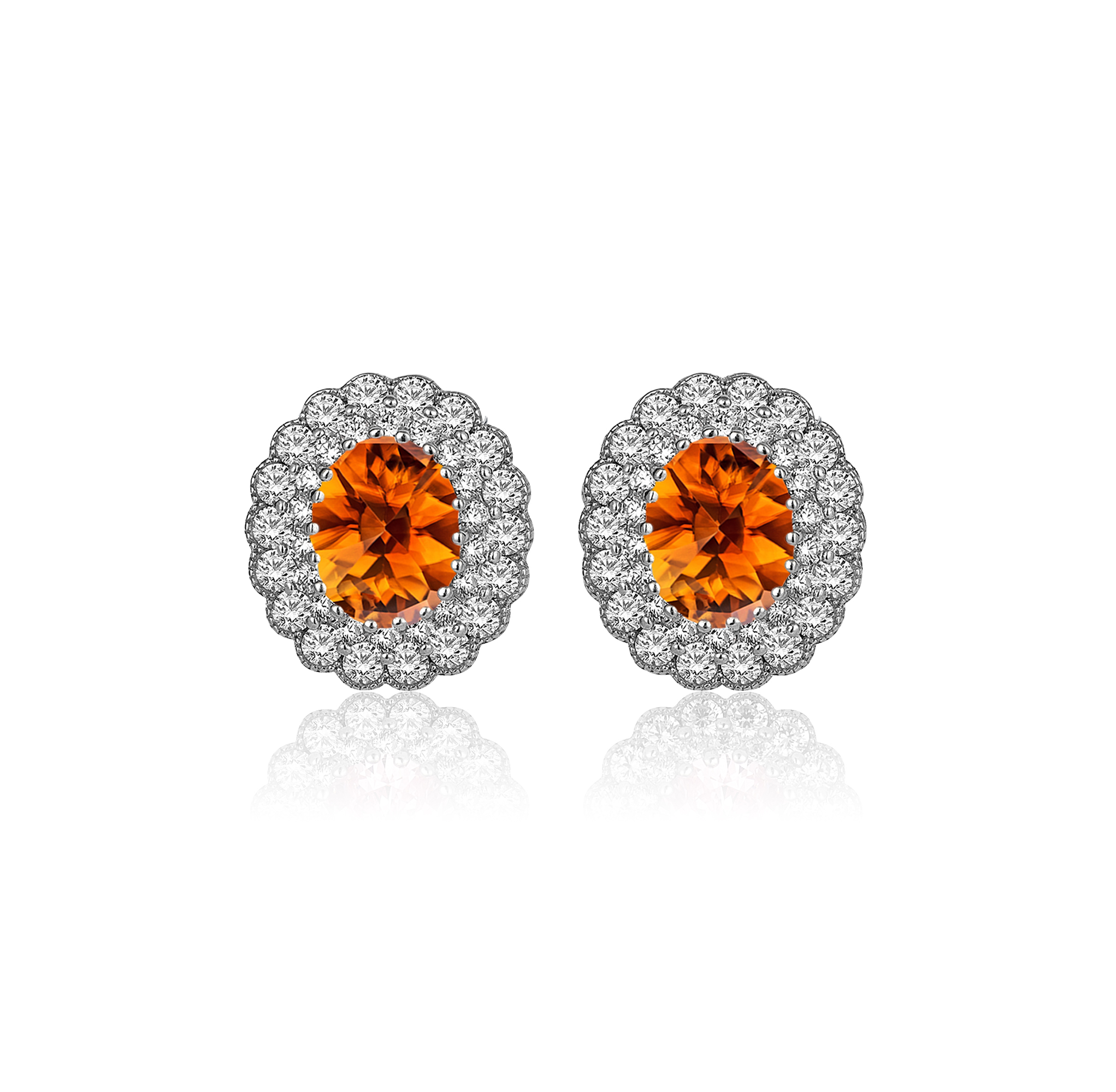 Boucles d'oreilles en or hybride de diamant 5 karat